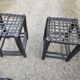 6 tabourets bois assise tressée de Cuir Nina Kaufmann