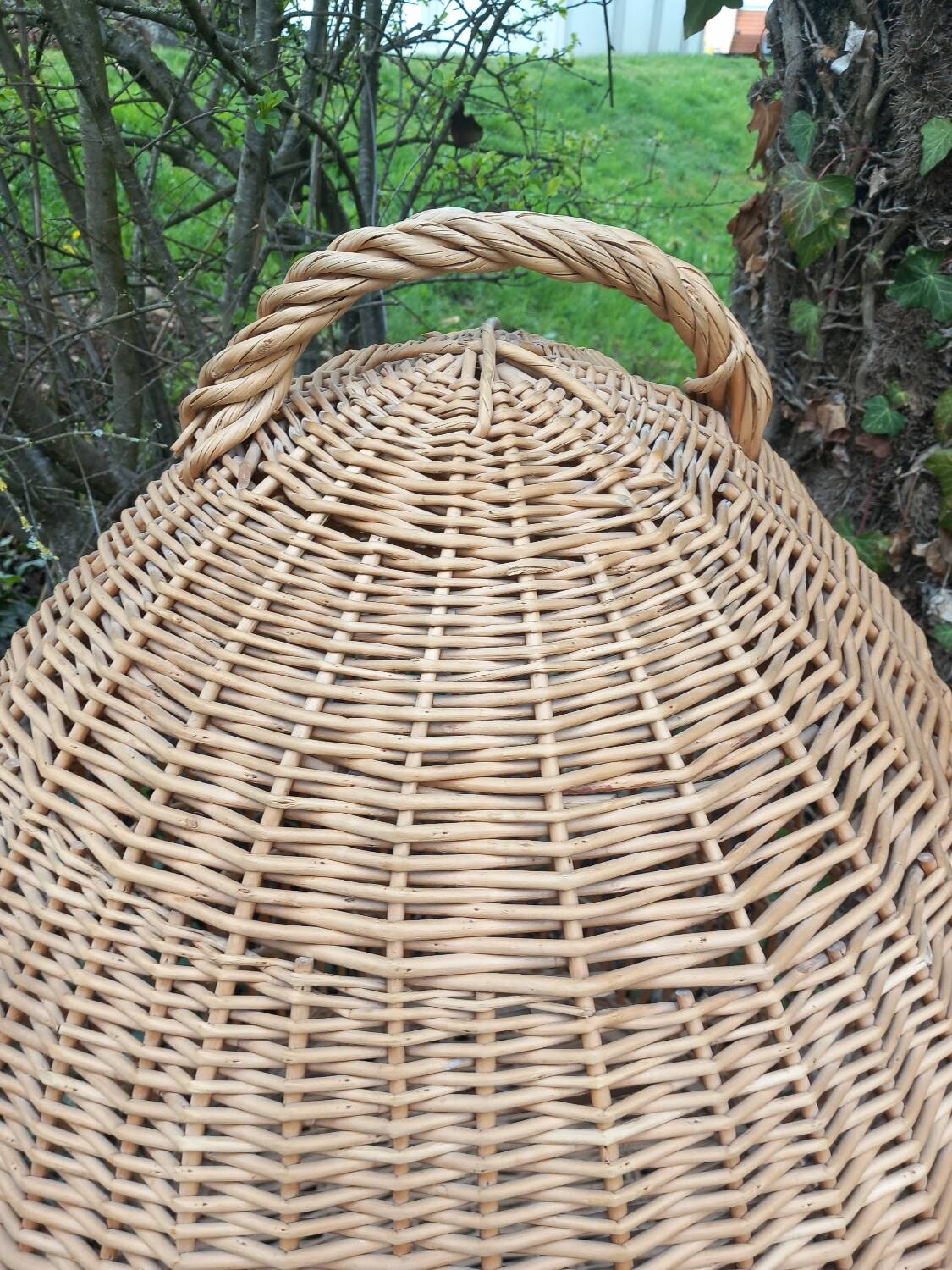 Antique rattan parrot cage 85 cm high