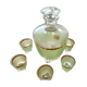 Carafe granitée avec 7 petits verres aucun fêle art déco