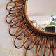 Ancien Miroir En Rotin