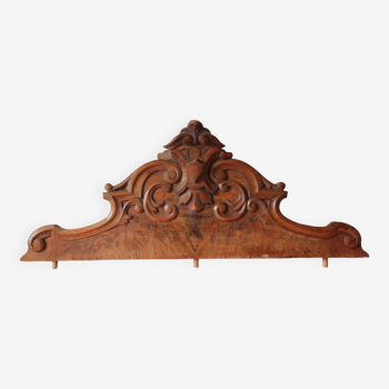 Old pediment in solid and marquetry wood