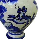 Gargoulette vintage espagnole en céramique bleue et blanche