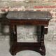 Console era restoration in mahogany veneer with St. Anne marble top.