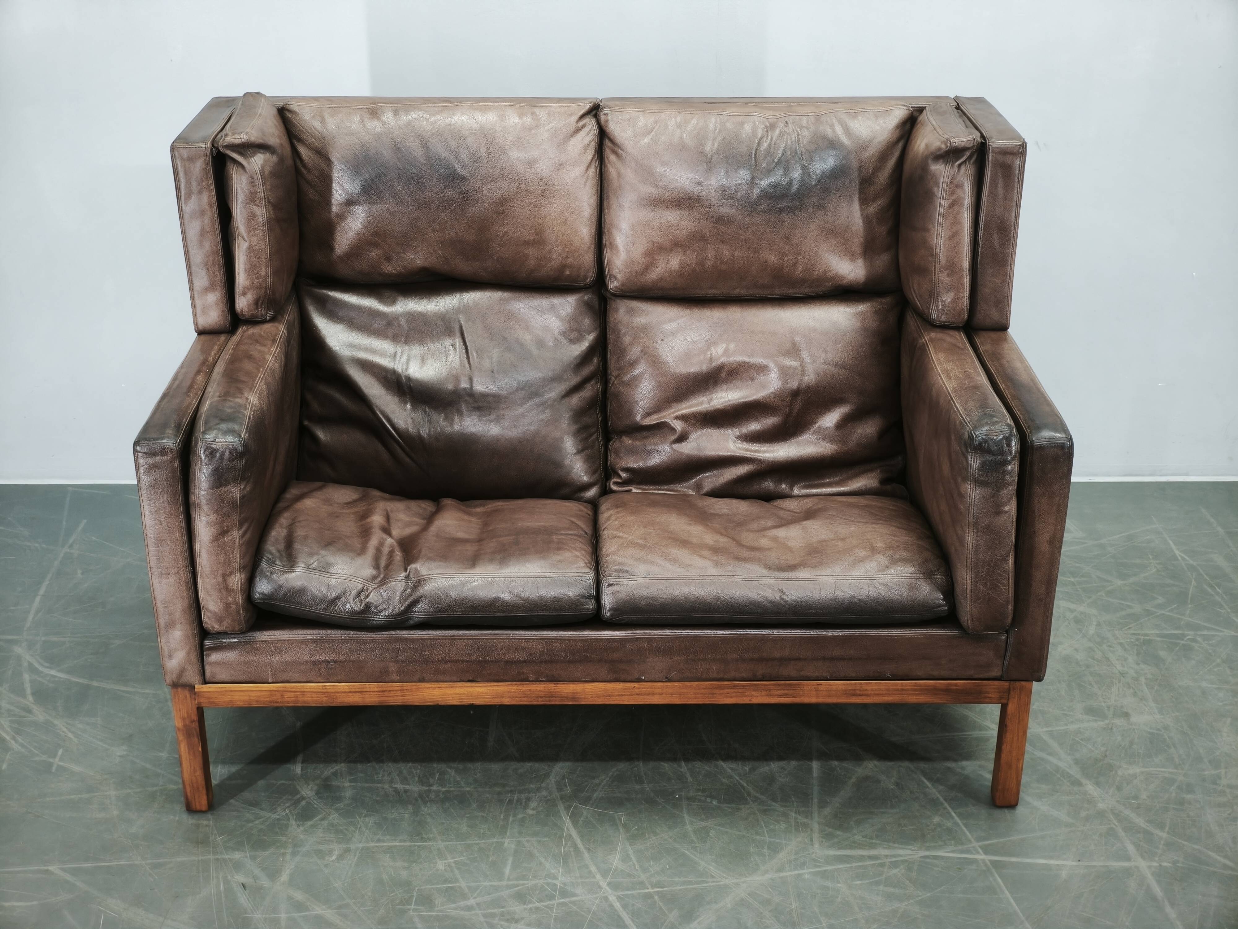 JK 922 Wagon Leather Sofa by Jørgen Kastholm, Denmark, 1960s