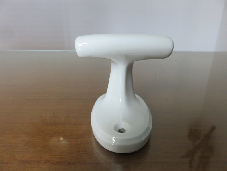 White porcelain hook Art Deco 30s 40s
