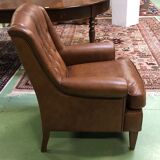 Modern leather lounge armchair