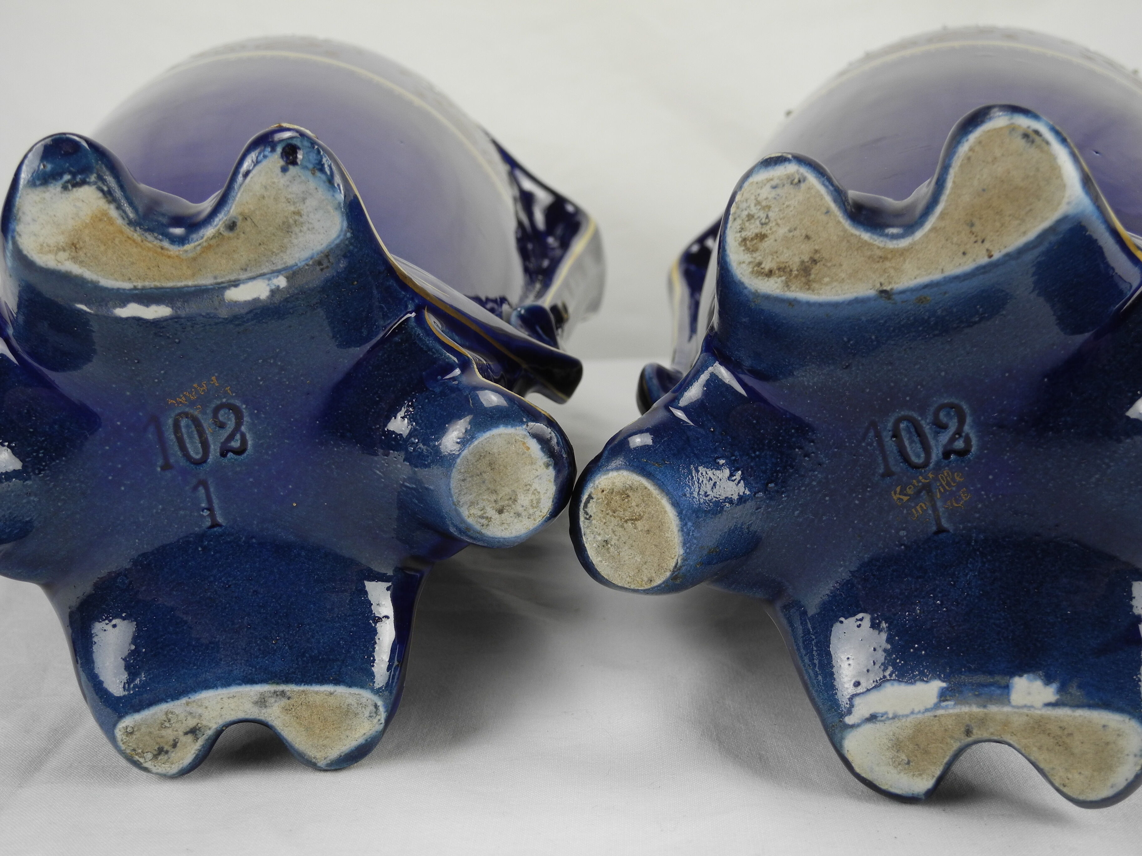 Lunéville Keller old french mantelpiece vases planter 19th