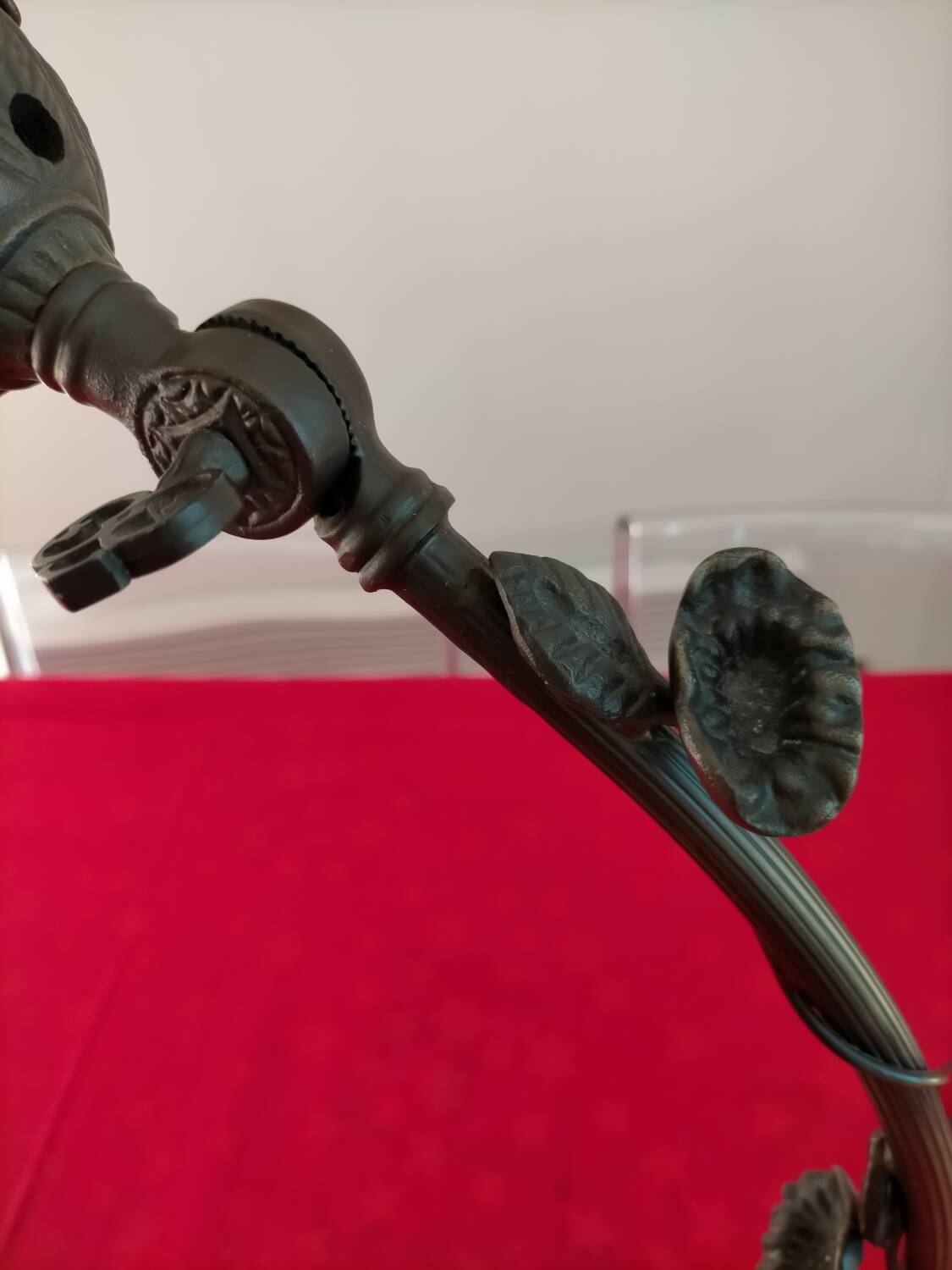 Articulated glass paste lamp, Art Nouveau