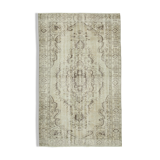 Tapis beige turc unique noué à la main 186 cm x 293 cm