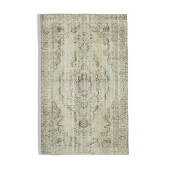 Tapis beige turc unique noué à la main 186 cm x 293 cm