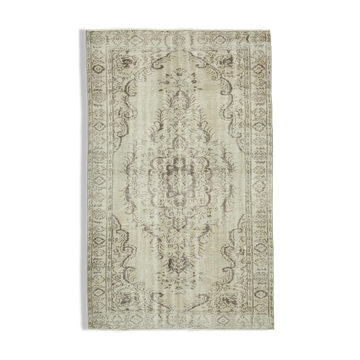 Hand-knotted unique turkish beige rug 186 cm x 293 cm