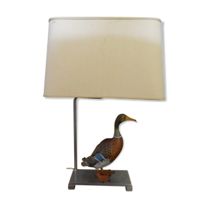 Lampe de table canard bronze peint