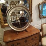 Silver round mirror 64cm