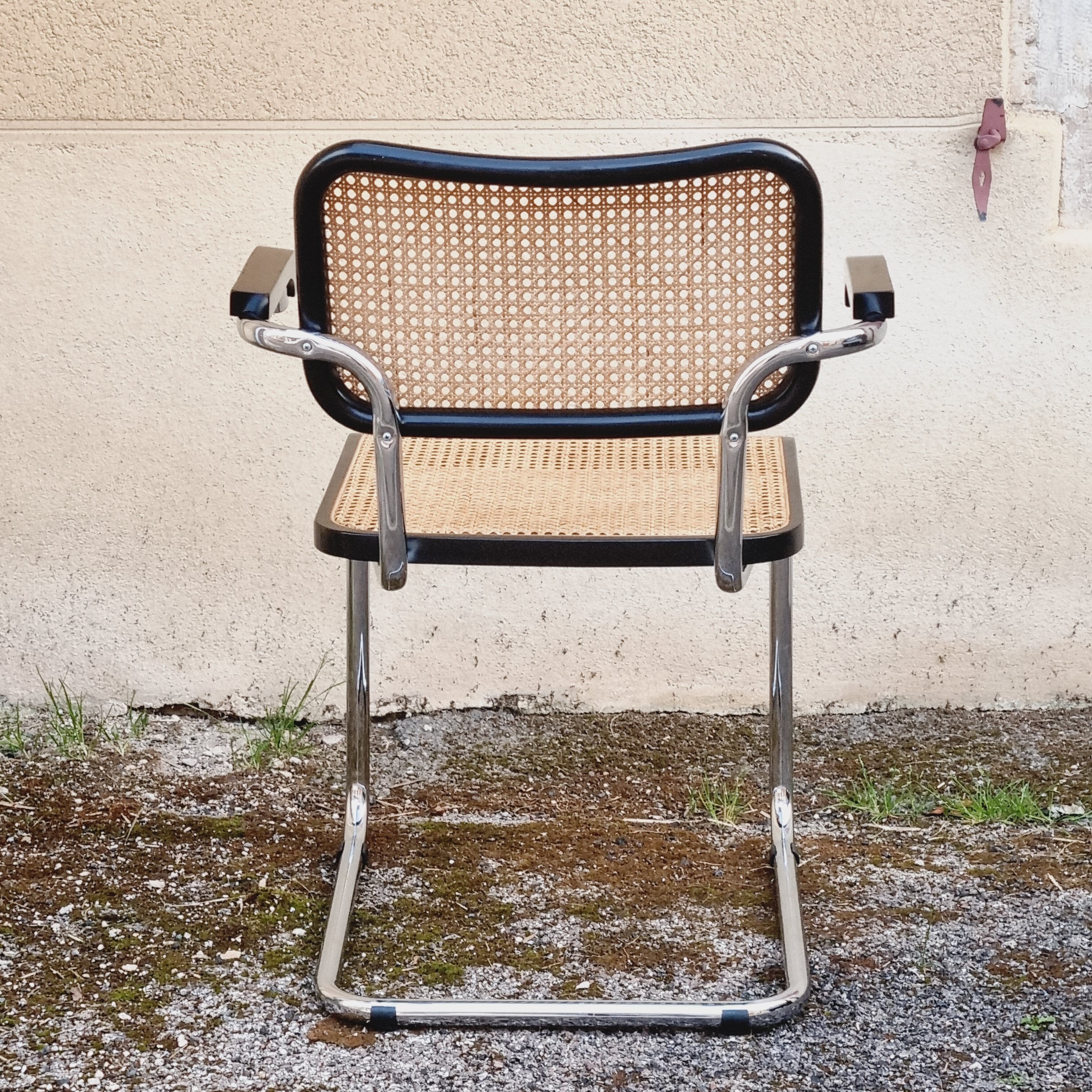 Armchair Cesca B64 black and wicker