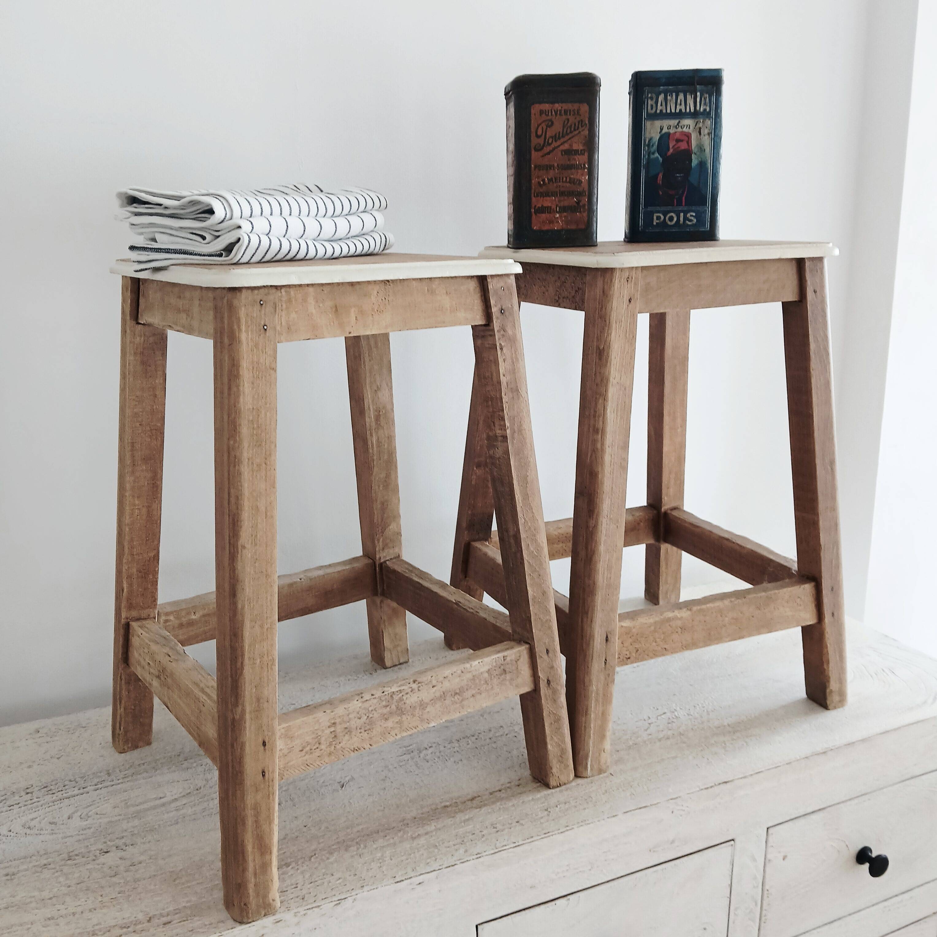 Tabourets d’atelier a poignee vintage