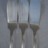 Fish service and its 6 silver-plated cutlery, crossed ribbon model