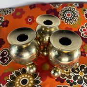 Vintage brass candlesticks Gusum Sweden 1980 x3