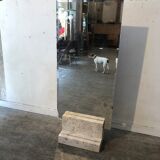Mirror on foot 1970 travertine