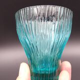 Set of 6 turquoise glass water glasses around 1975