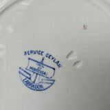 9 Ceylan soup plates from Creil and Montereau Labrador