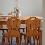 Set of 6 pine chairs