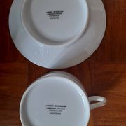 Set of 2 Limoges porcelain cups with gold rim - Jammet Seignolles