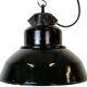 Lampe d'Usine Industrielle en Émail Noir avec Plateau en Fonte, 1960s