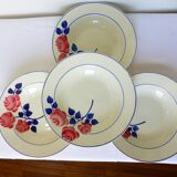 4 vintage soup plates from the HBCM factory