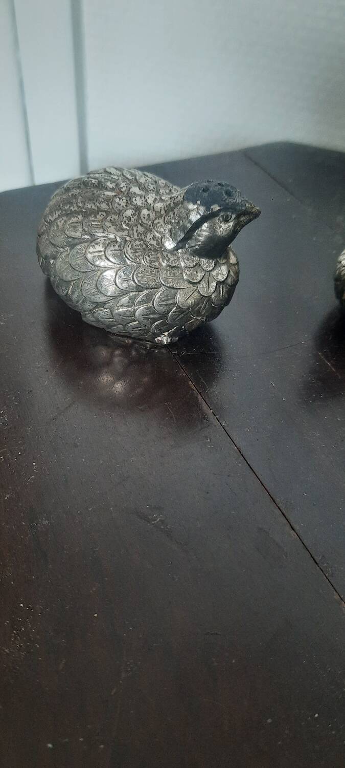 Salière et poivrier métal argenté