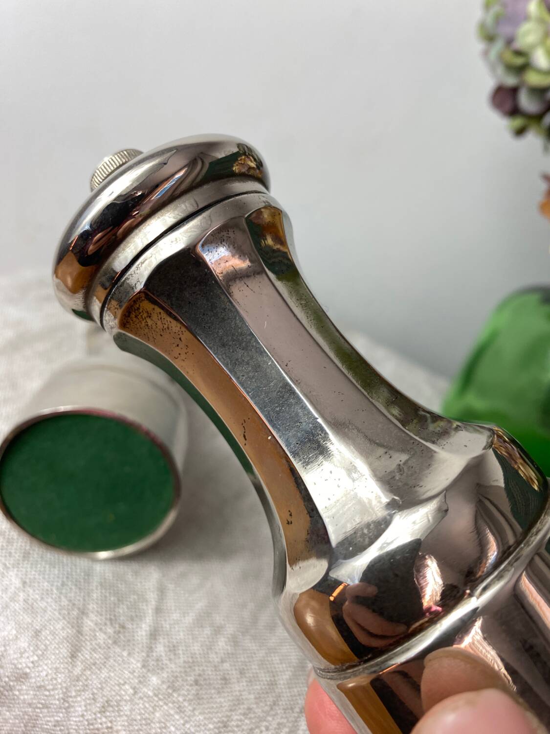 Silver-plated salt and pepper shakers