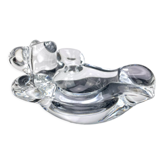 Crystal bear ashtray Vannes-le-Châtel 1960