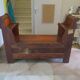 Antique trunk bench - Louis Philippe style - trunk seat - solid wood