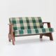 Vintage Sofa checkered fabric and wood , Italy