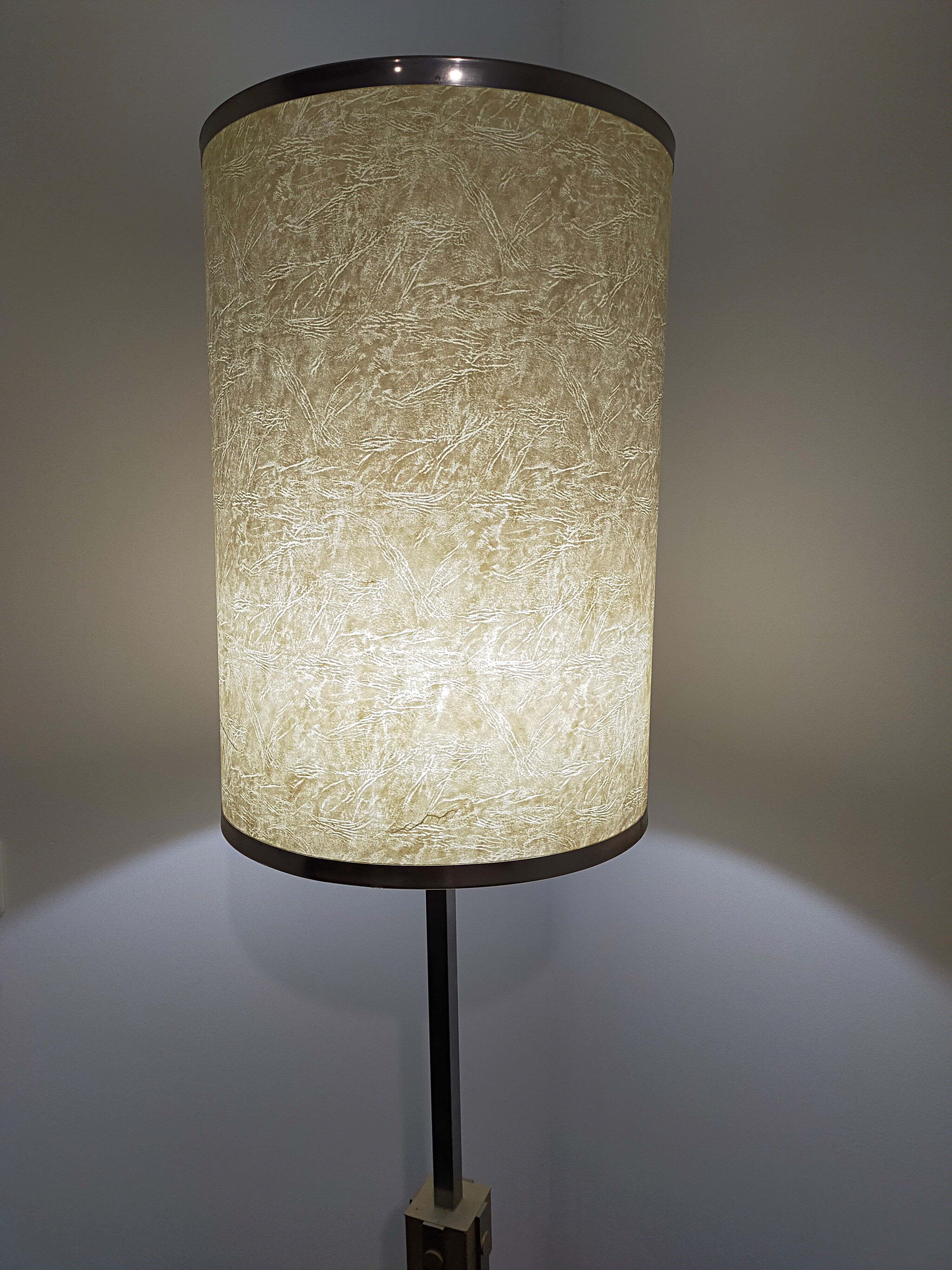 Floor lamp in chrome and brass metal 1970