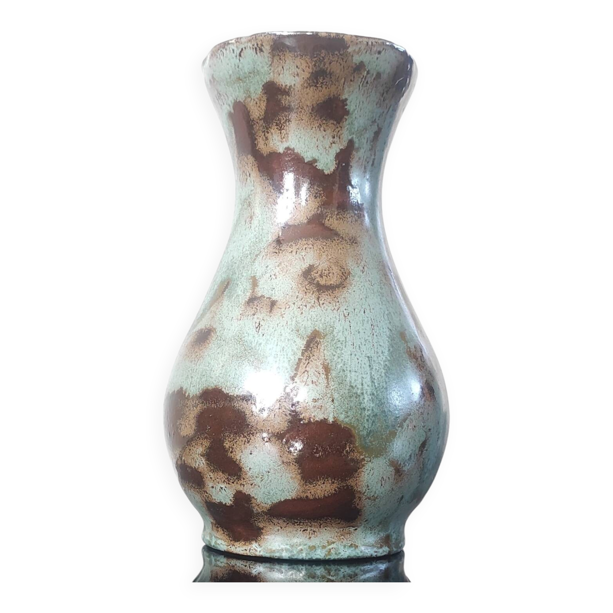 Vase balustre vintage en céramique émaillée