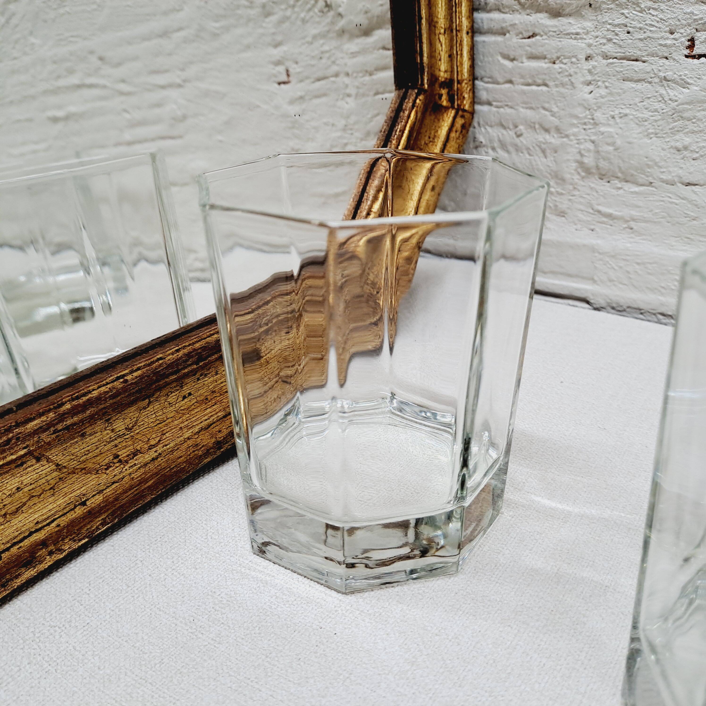 Lot 3 verres whisky Octogone Années 80