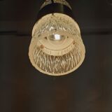 Three vintage suspension lamps, copper aluminum and glass