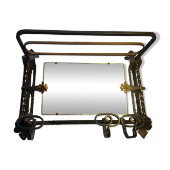 Vintage Art Deco wall coat and hat rack.