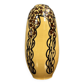 Period ceramic vase with stylized decorations from the Art Deco period circa 1925