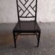 Black lacquered chair, faux bamboo, Chippendale, Jonathan Adler
