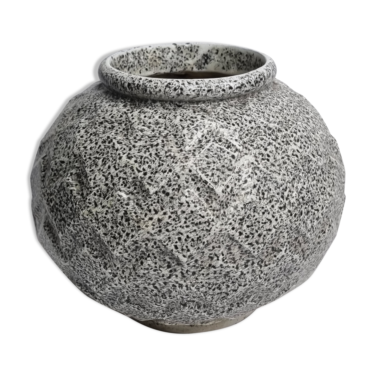 Art Deco ball vase in enamelled cast iron 1930