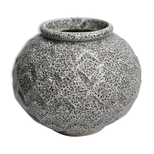 Vase boule art déco en fonte émaillée