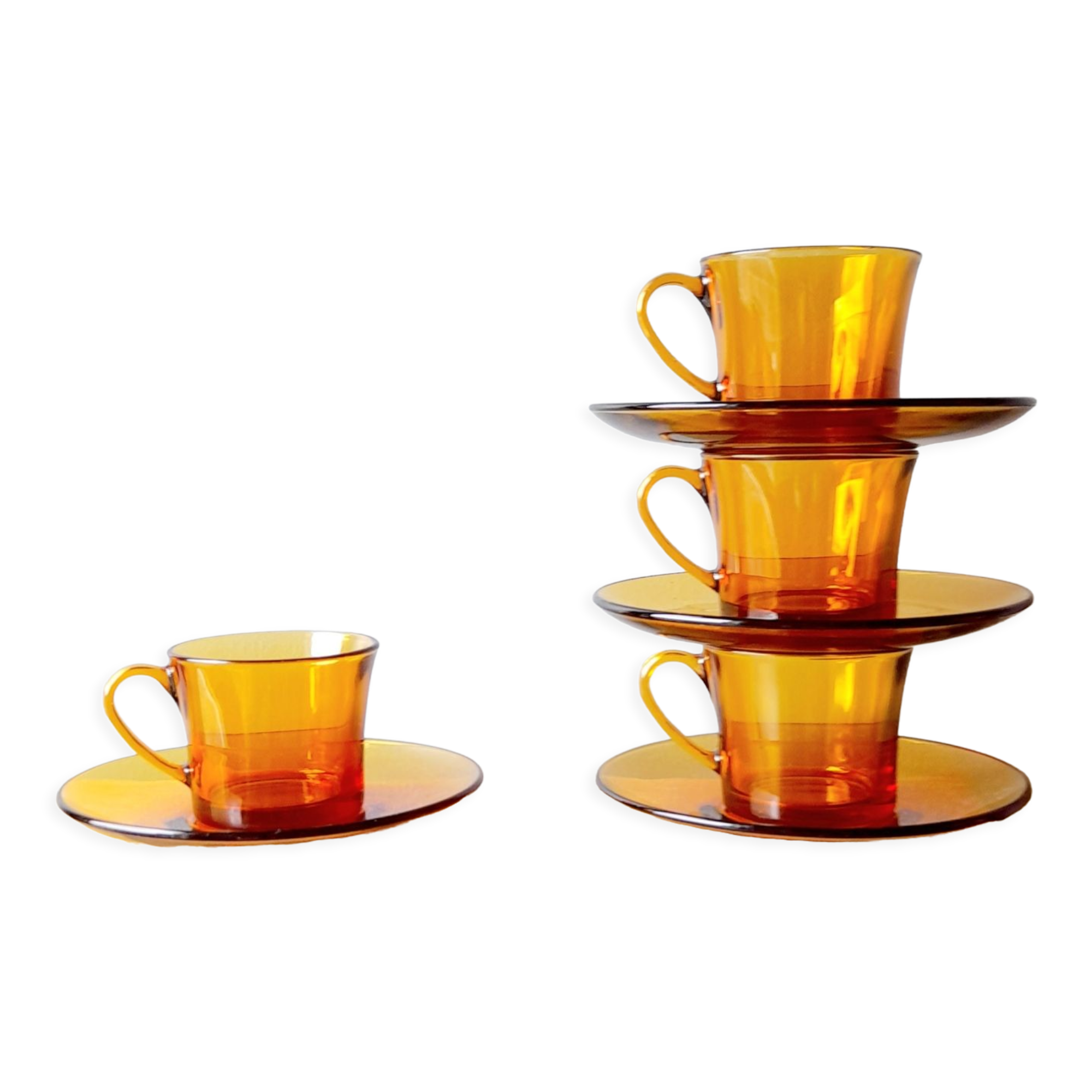 Amber coffee cups 70s