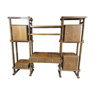 Meuble modulable vintage 1970" bureau bibliothèque