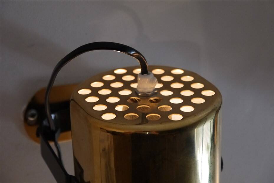 Pair of Scandinavian design wall lights in brass 1970