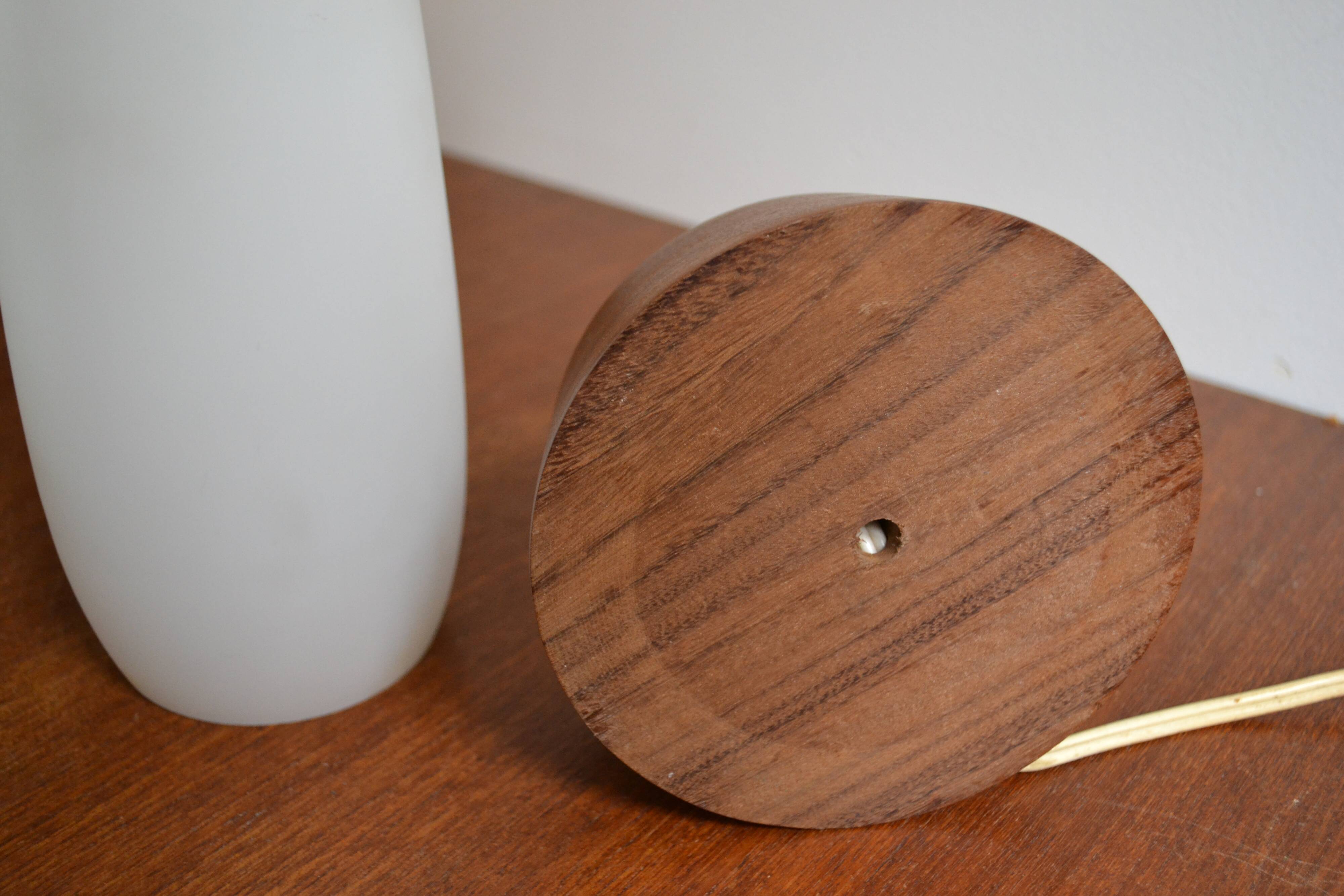 Scandinavian lamp Philips opaline teak