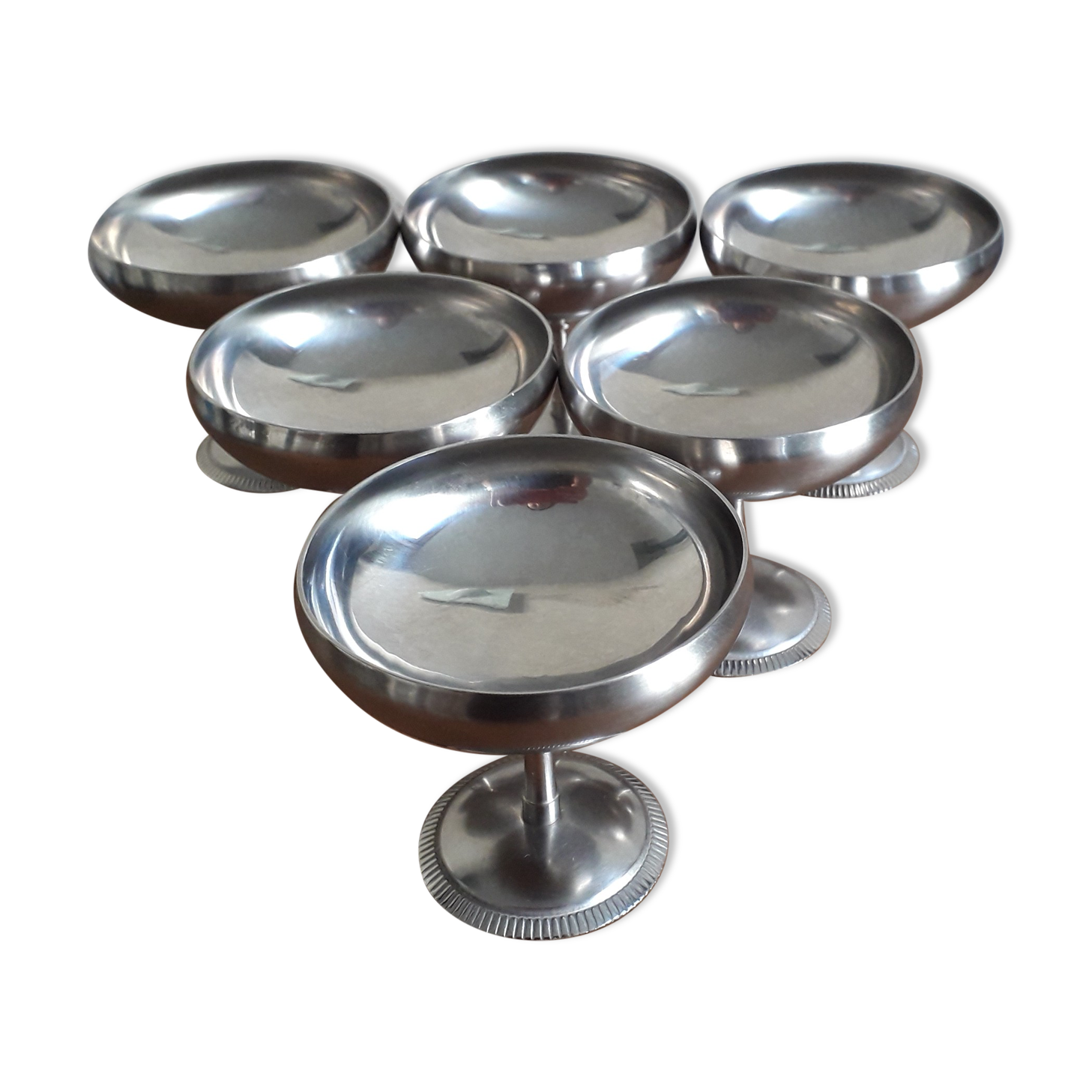 Set of 6 stainless steel ice cups letang remy 70s