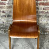 Scandinavian chairs (set of 8) in thermoformed beech 1960'S