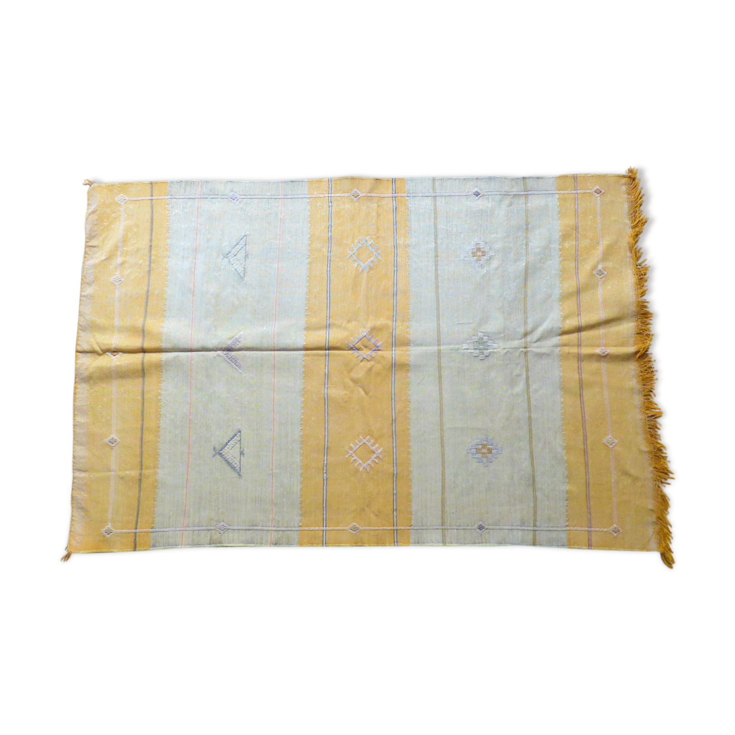 Cactus silk kilim rug, 140x95cm