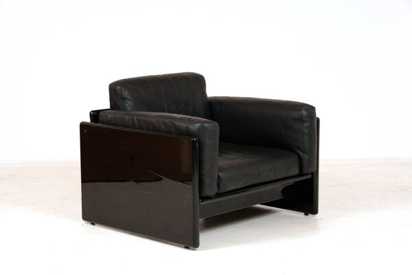 fauteuil Cuir Par Dino Gavina Pour Studio Simon 1970's